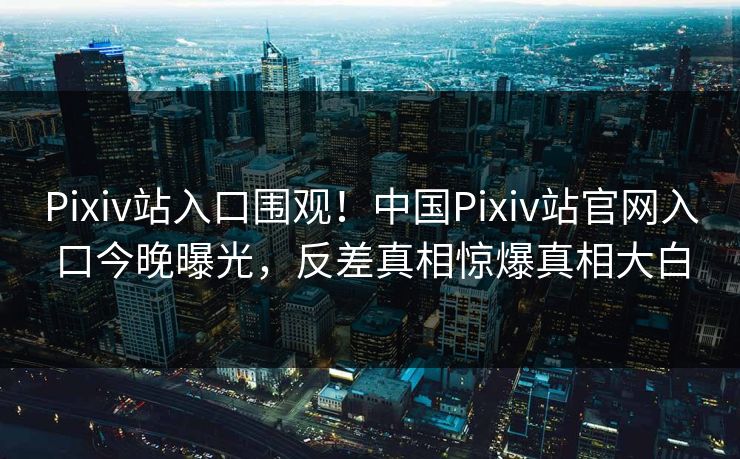 Pixiv站入口围观！中国Pixiv站官网入口今晚曝光，反差真相惊爆真相大白