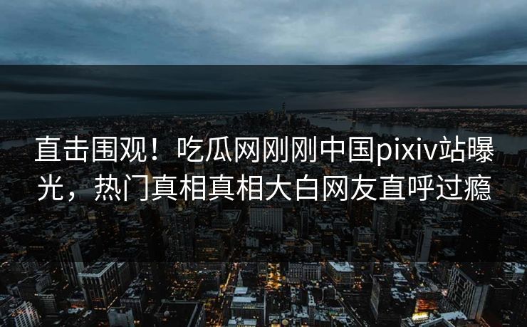 直击围观！吃瓜网刚刚中国pixiv站曝光，热门真相真相大白网友直呼过瘾