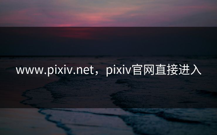 www.pixiv.net，pixiv官网直接进入